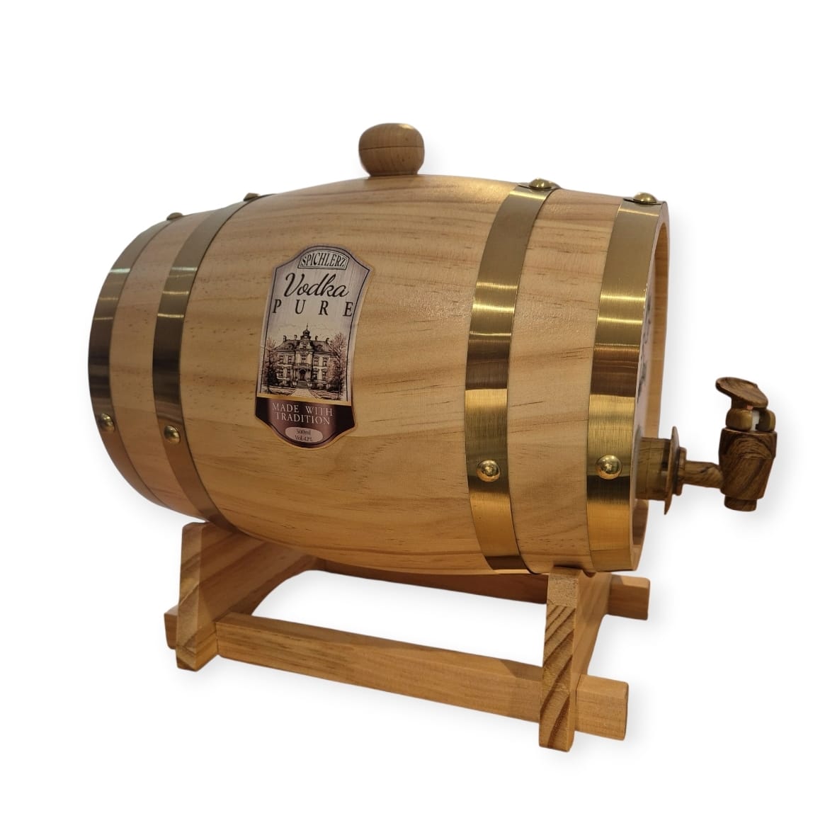 Wooden Barrel with Vodka